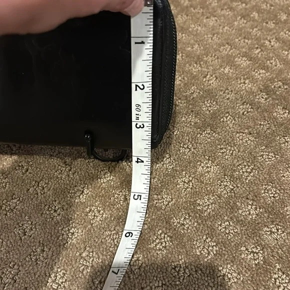 Chanel Camillia Authentic Rare Long Black Leather Zipper Wallet - Picture 16 of 16